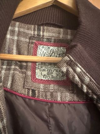 Chaqueta cuadros marrón mujer