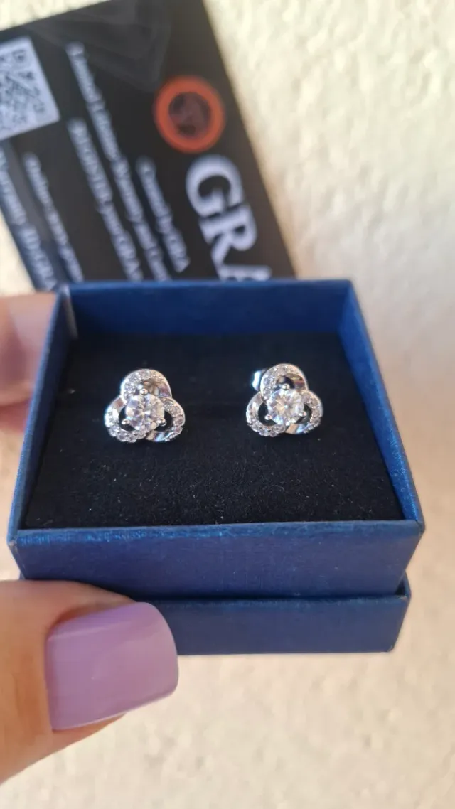 Pendientes Moissanita GRA Plata
