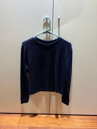 Jersey azul manga larga