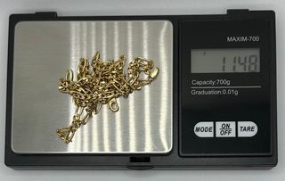 Cadena Figaro de oro de 18k, 11.48 g, 62 cm.
