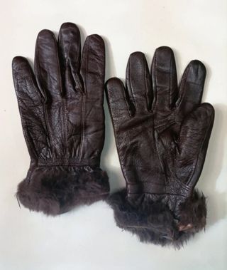 Guantes de piel mujer L/XL con pelo