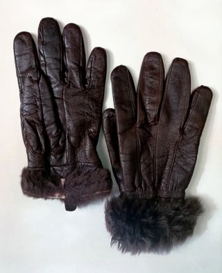 Guantes de piel mujer L/XL con pelo