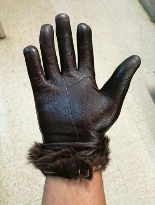 Guantes de piel mujer L/XL con pelo