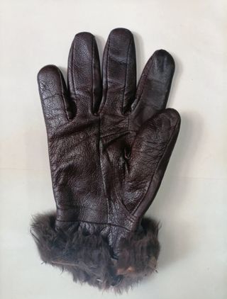 Guantes de piel mujer L/XL con pelo