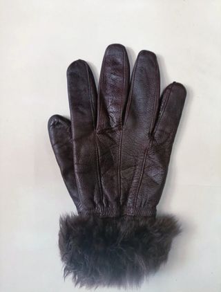 Guantes de piel mujer L/XL con pelo