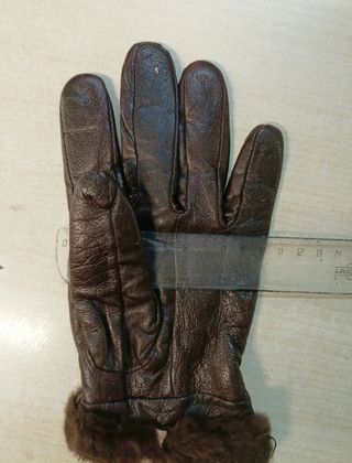 Guantes de piel mujer L/XL con pelo