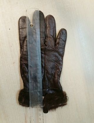 Guantes de piel mujer L/XL con pelo