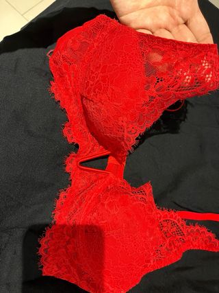 Sujetador encaje rojo sexy elegante