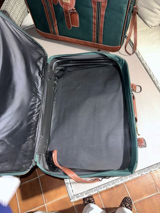 Juego de maletas Rodelle verde y marrón