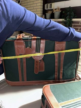 Juego de maletas Rodelle verde y marrón