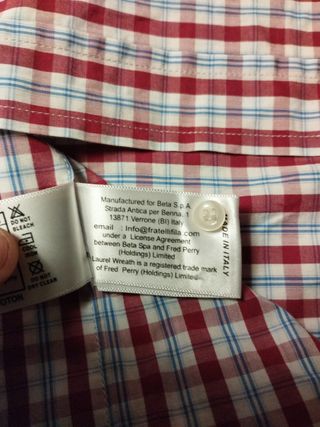Camisa Fred Perry cuadros rojo y azul