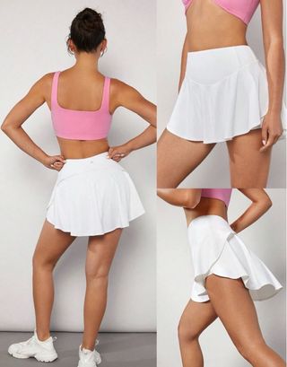 Falda pantalón deportiva Glowmode blanca, nueva 