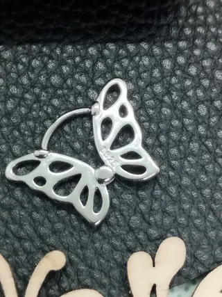 Pendientes Aro Plata Mariposa