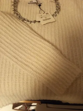 Jersey Zara Cadena Plata Talla M