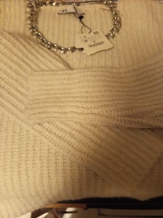 Jersey Zara Cadena Plata Talla M