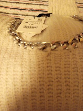 Jersey Zara Cadena Plata Talla M