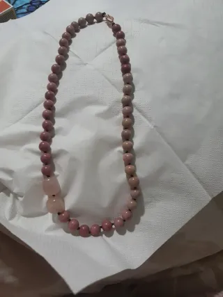 Collar de Rodocrositas y Cuarzo Rosa 