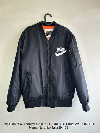 Chaqueta Bomber Nike Negra Naranja