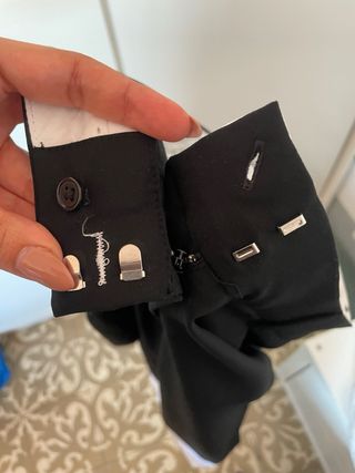 Pantalón traje Zara negro con puño blanco