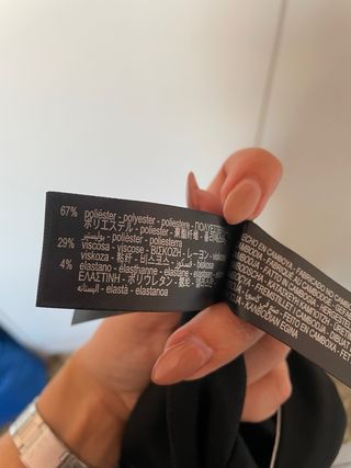 Pantalón traje Zara negro con puño blanco
