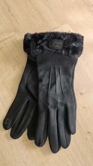 Guantes UGG Mujer Negro con Borrego
