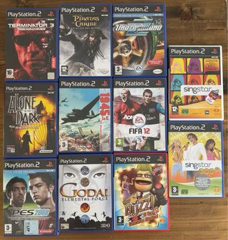 PS2+mandos+2 Micrós+SING STAR+Buzz+ 8 juegos