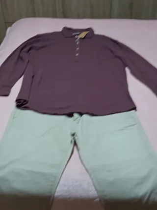 Camisa polo manga larga morada