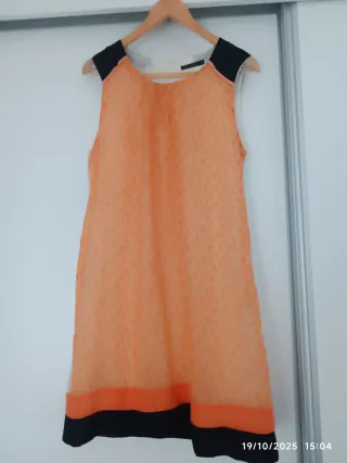 Vestido naranja y negro
