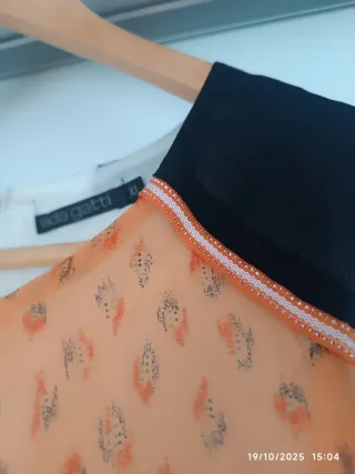 Vestido naranja y negro