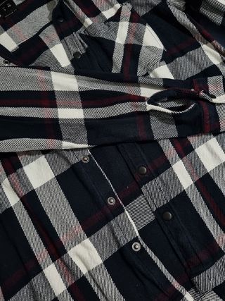Camisa cuadros manga larga broches Talla L