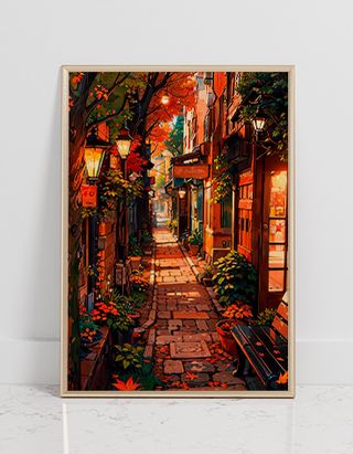 Autumn Alley Decorative Art Poster Print