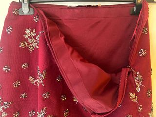 Falda mini lentejuelas burdeos M