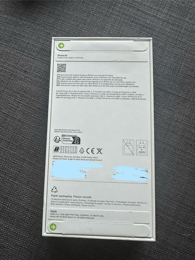 iPhone Air 512 GB blu