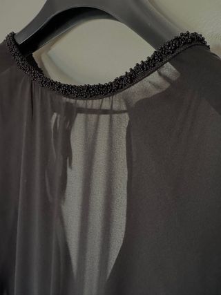 Vestido midi negro transparente