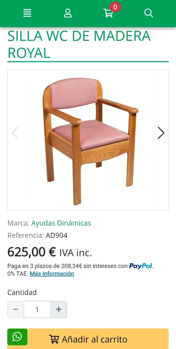 Silla WC de madera Royal