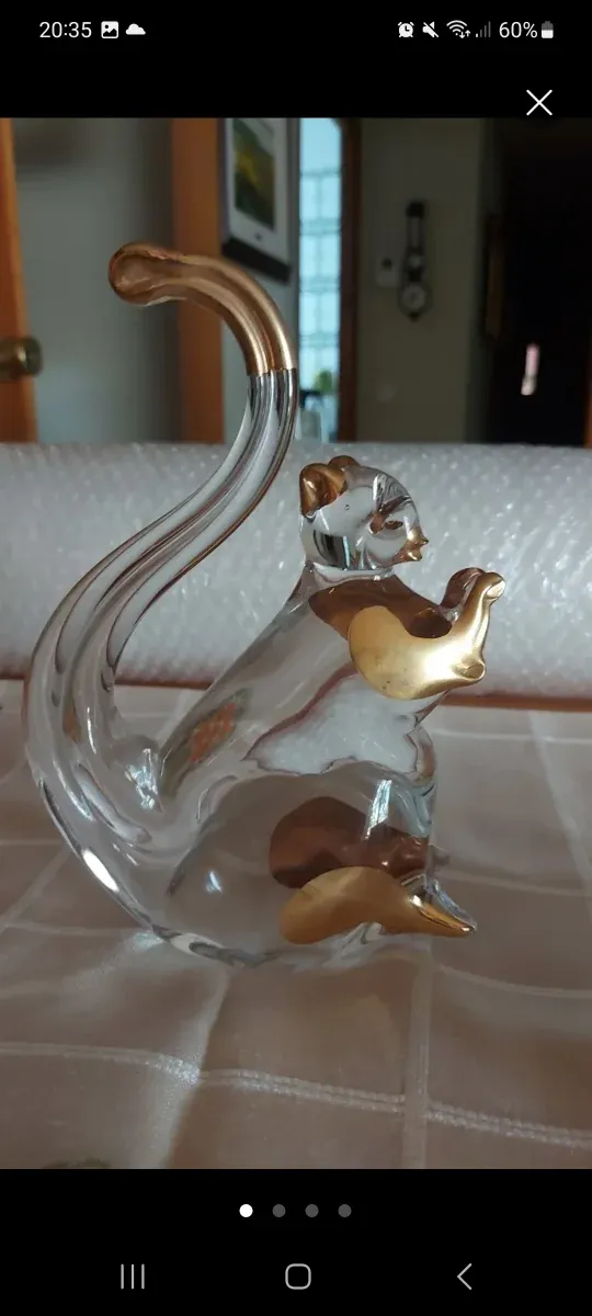 Ardilla Cristal Murano Dorada