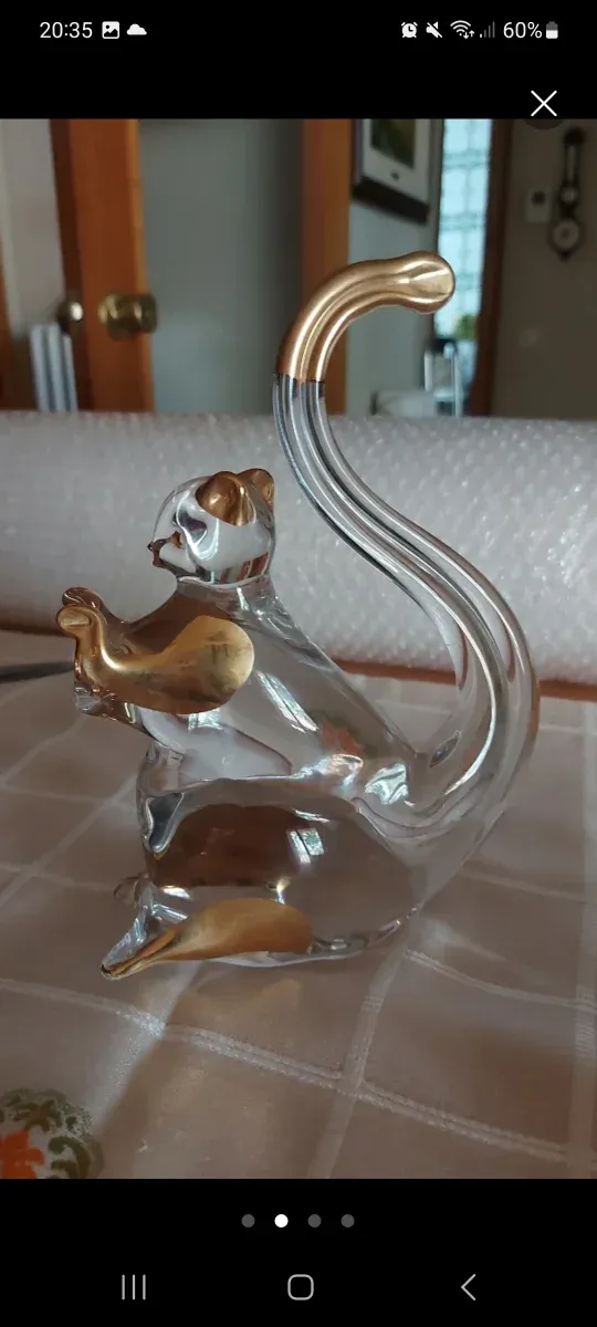 Ardilla Cristal Murano Dorada