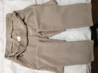 Pantalón señora beige con cremalleras