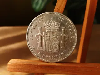 Moneda Plata 5 pesetas 1885 Alfonso XII España