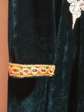 Túnica Rey Mago Verde terciopelo Adulto Bordada