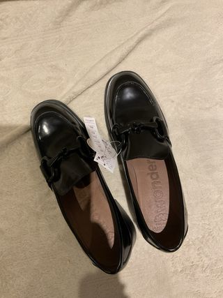 Zapatos Wonders Negros Tacón Bloque