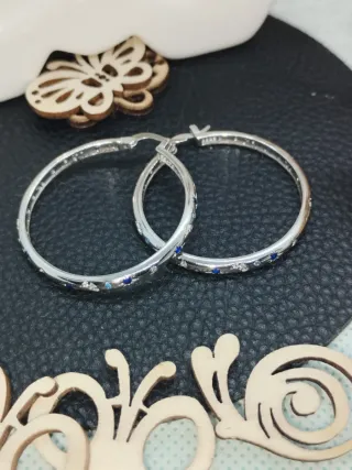 Pendientes Aro Plata Estrellas/Lunas Circonita