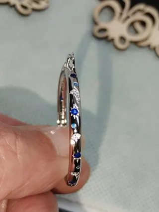 Pendientes Aro Plata Estrellas/Lunas Circonita