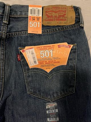 Pantalón Levi's 501 W34 L32 Azul Nuevo