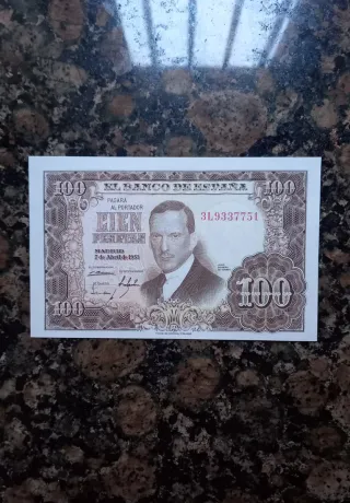 SIN CIRCULAR BILLETE 100 PESETAS 1953