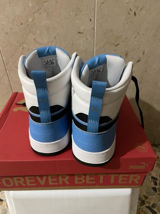 Scarpe Puma alte blu e bianche