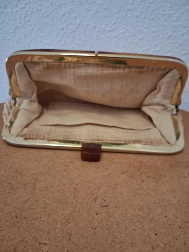 Bolsito Monedero Ganchillo y Nacarina Antiguo