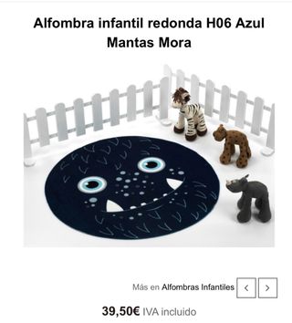 Tappeto rotondo per bambini Mantas Mora blu