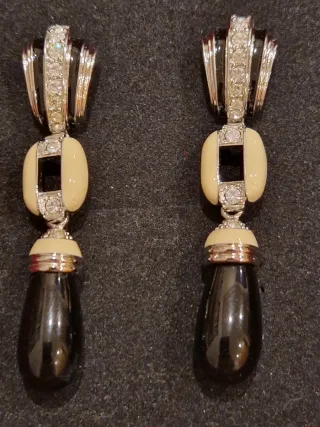Pendientes Plata Circonita Onix Cabuchon