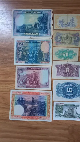 13 Billetes de Pesetas Españolas republica etc